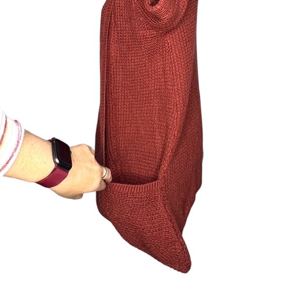 Market & Spruce (XS) Tabatha Waffle Knit Cotton Blend Cocoon Cardigan Rust - Picture 10 of 16